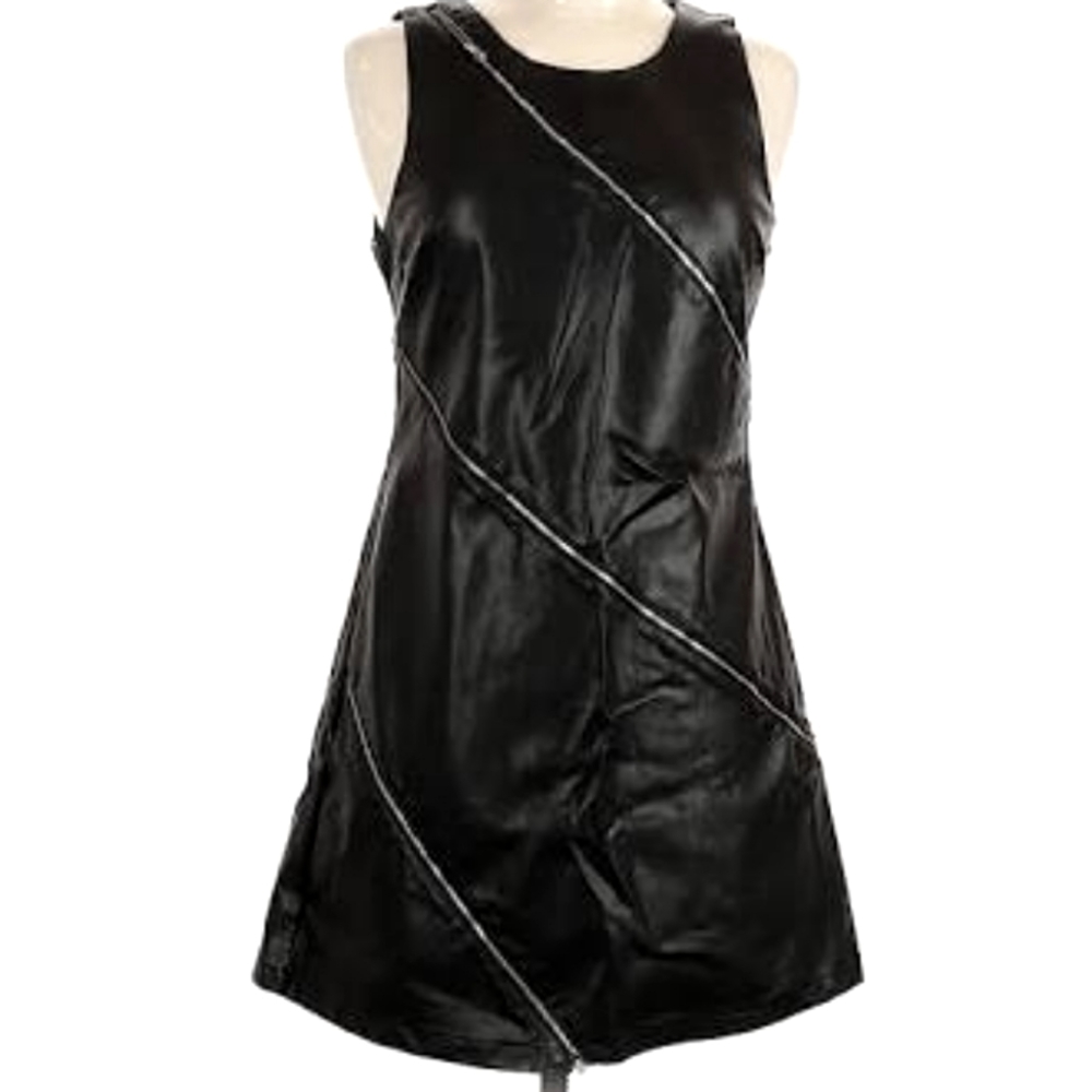 Design Lab Lord & Taylor Leather Mini Dress